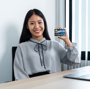 Happy family with financial security